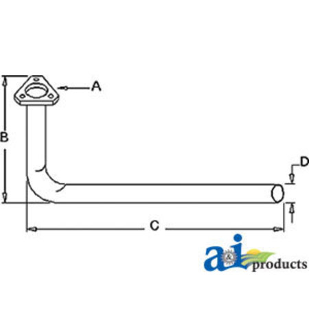 A & I PRODUCTS Exhaust Pipe 24" x18" x2" A-194268M92